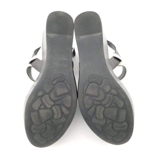KORK EASE Black & Ivory Wedge Sling Sandals 9 - Picture 7 of 9